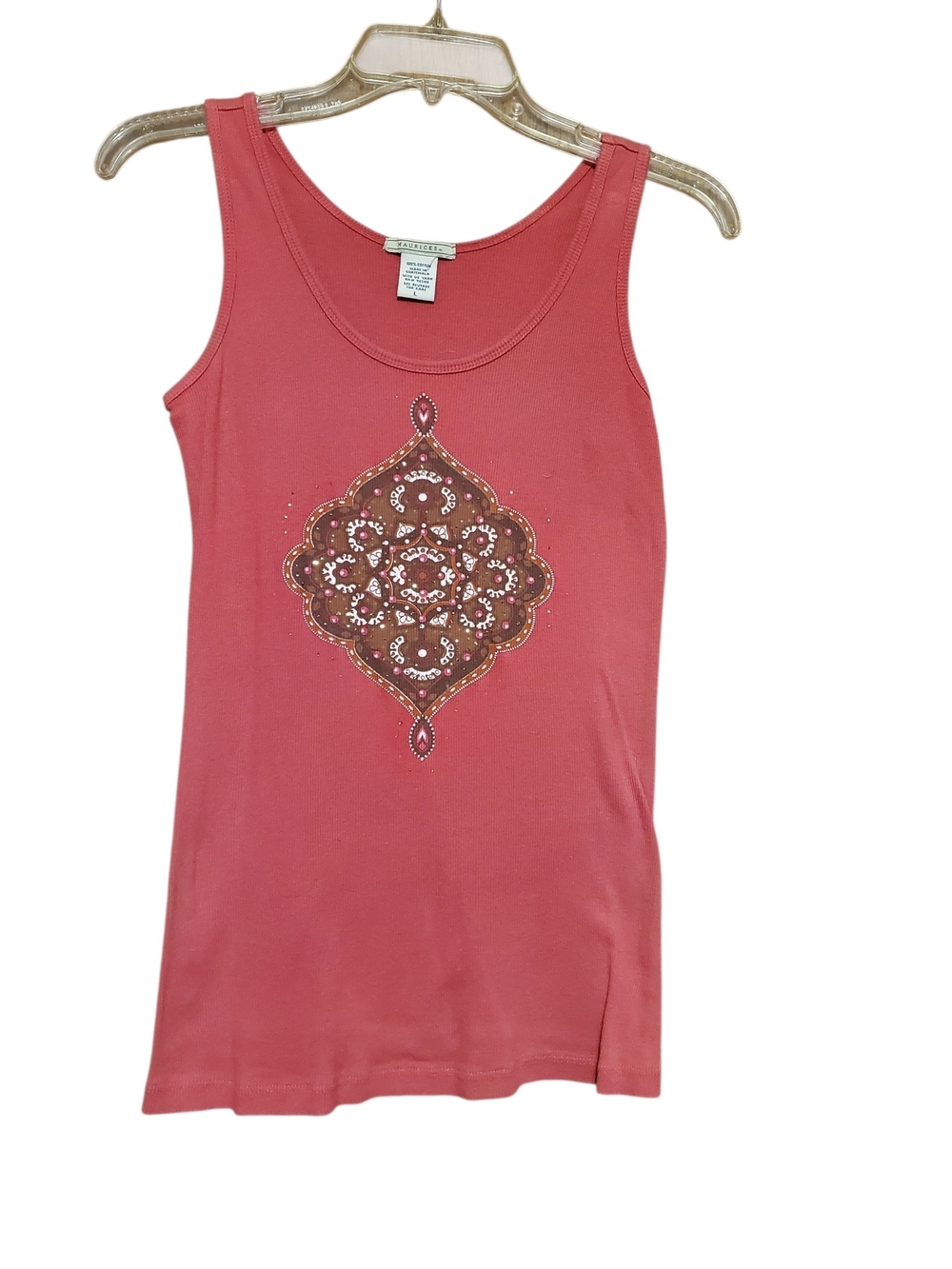 Maurices Pink Embellished Scoop Neck Tank